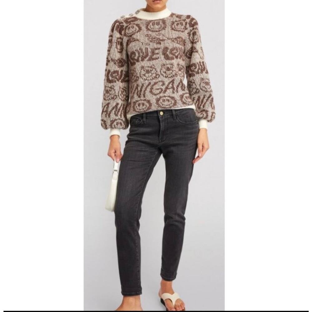 FRAME LeGarcon Boyfriend Slim-Straight Jeans in Fame (Dark Gray) Size 28 *EUC